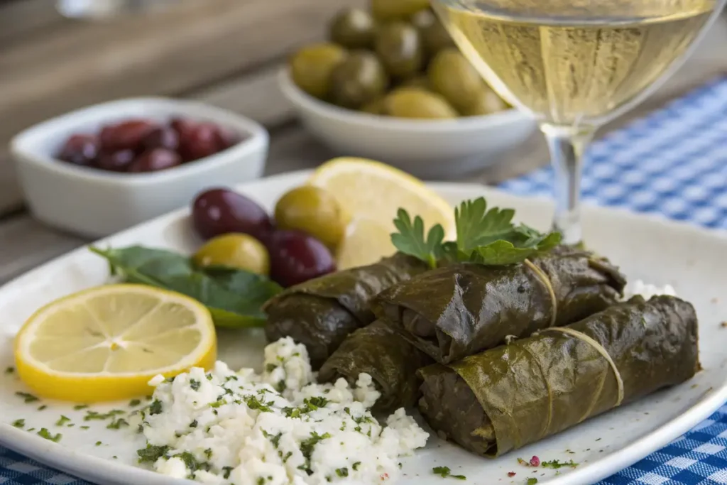 Dolmades Greek meze pairing