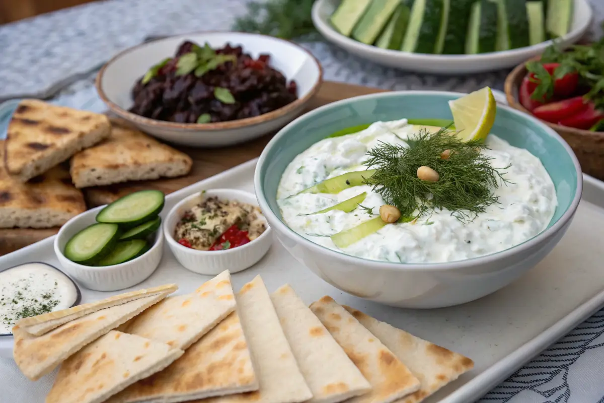 Greek yogurt used in tzatziki dip – health and flavor