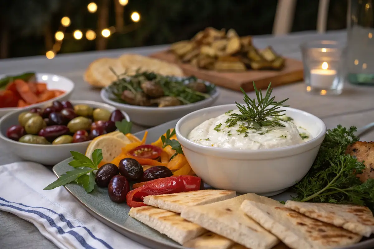 Greek yogurt vs regular yogurt in traditional Greek mezze
