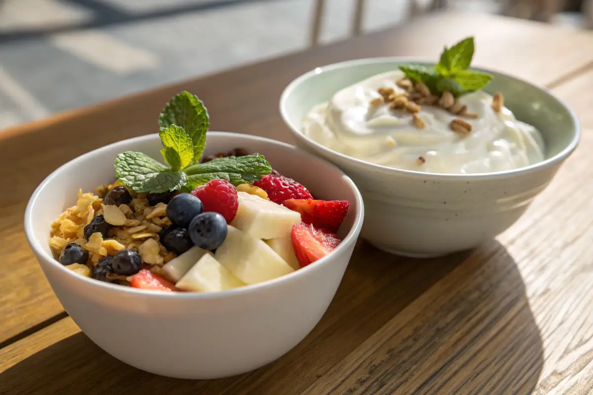 Greek yogurt vs regular yogurt side-by-side comparison